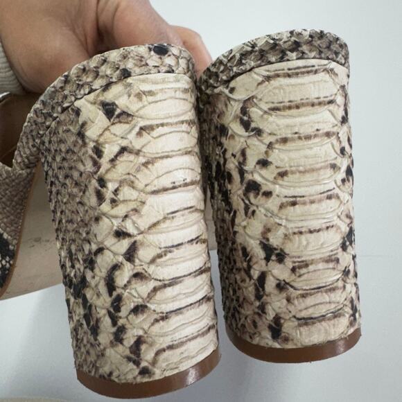 Steve Madden Heels Womens 7 Black Snake Print Esmerelda Black Open Toe Shoes - Picture 7 of 9